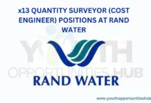 x13 QUANTITY SURVEYOR (COST ENGINEER) POSITIONS AT RAND WATER