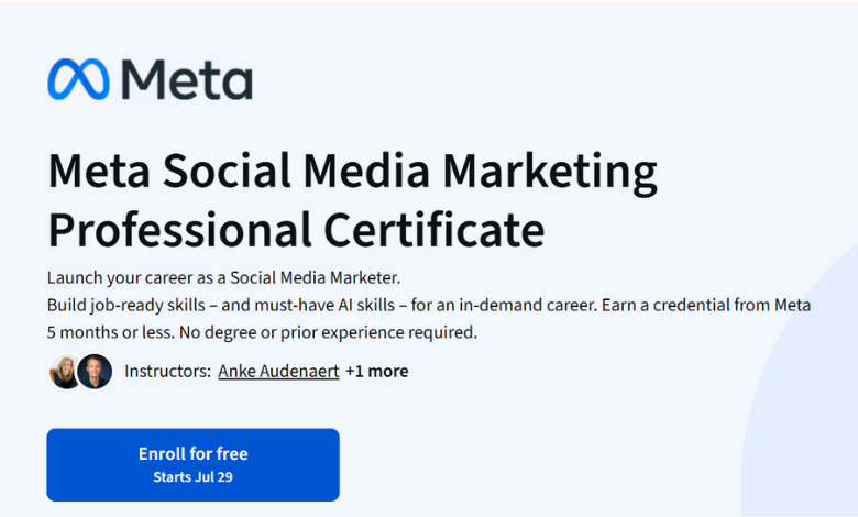 Facebook social media marketing professional certificate Facebook social media marketing professional certificate